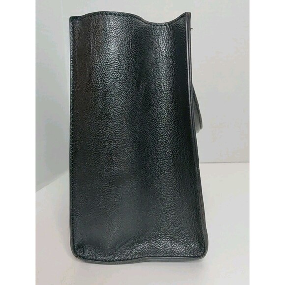 Calvin Klein Black Floral & Silver Stud Hand Bag 13"X9.5"X5.5" - Picture 2 of 6